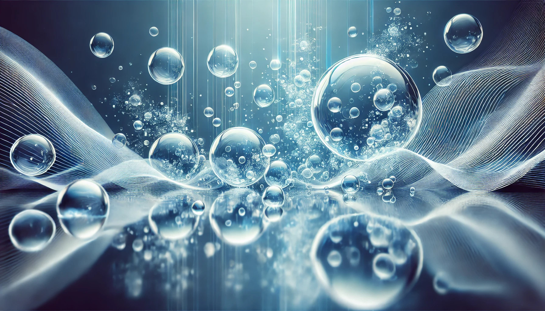 Abstract visual no. 02 representing the hydrogen network with flowing lines, glowing nodes, and dynamic waves.